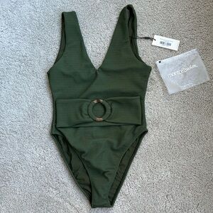 NWOT Montce Olive Micro Scrunch Kim One-Piece